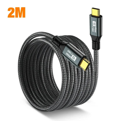 100W USB-C to USB-C Fast Charging Cable PD 20Gbps USB 3.2 8K 60Hz Thunderbolt 3 Type-C Data Sync Cable for iPhone Xiaomi Huawei